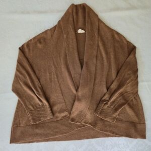 Eileen Fisher Chocolate Brown Terracotta Women's Poncho Sweater Cardigan Size S